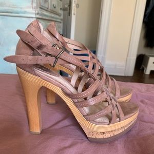 Frye leather highs heals sandals